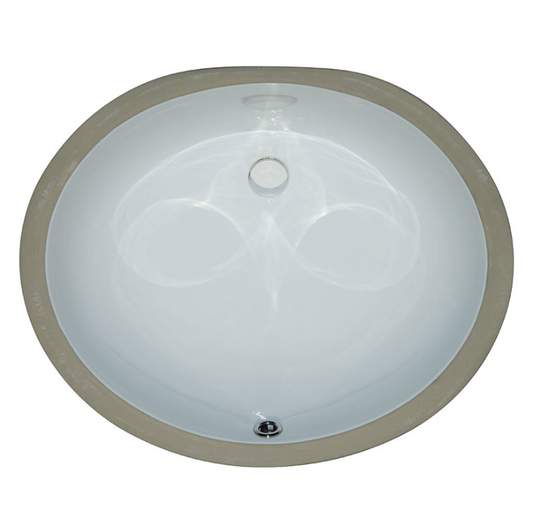 VANITY WHITE OVAL PORCELAIN 1714