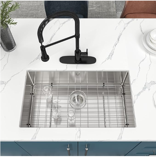 OX-URD30189-US Oxwiser Handmade Stainless Steel Kitchen Sink Kit