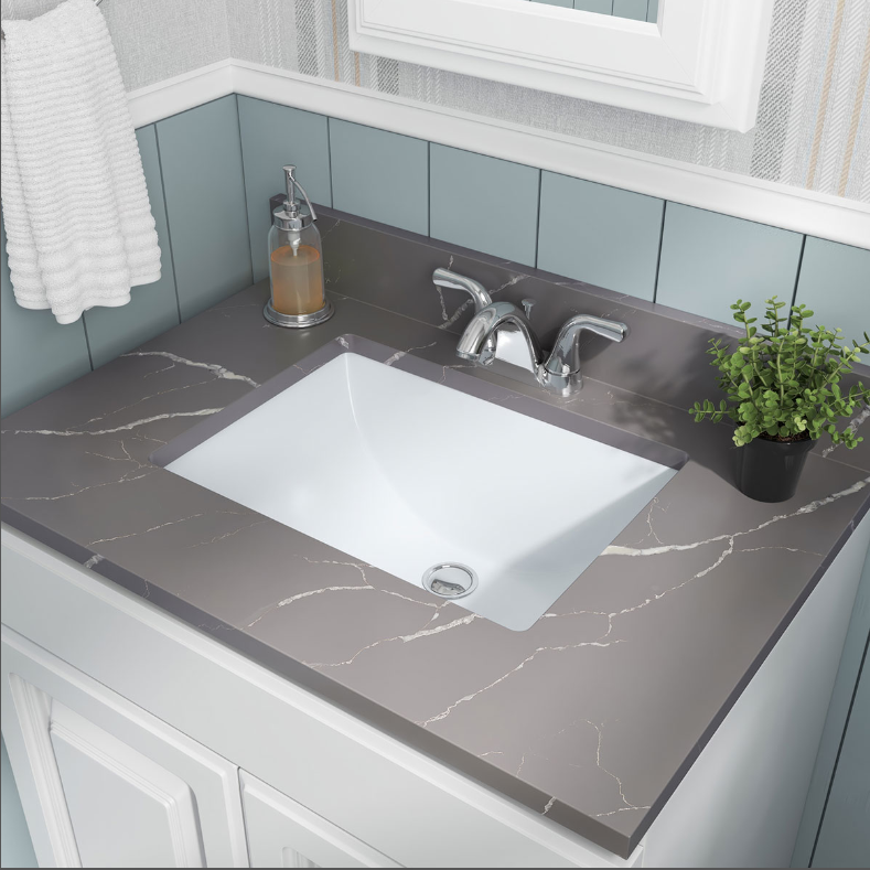 VANITY WHITE RECTANGLE PORCELAIN SINK 18X13