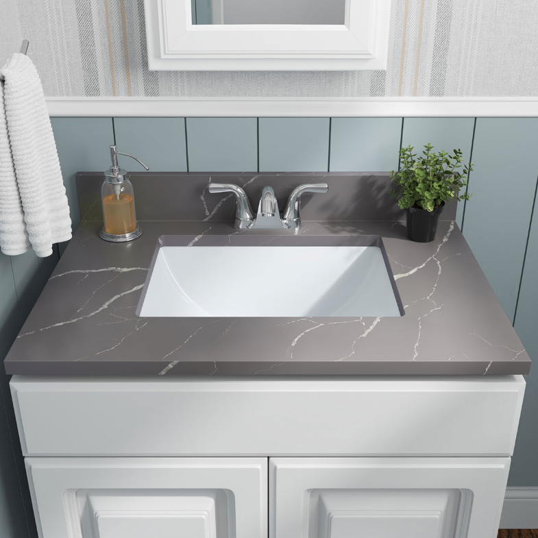 VANITY WHITE RECTANGLE PORCELAIN SINK 18X13