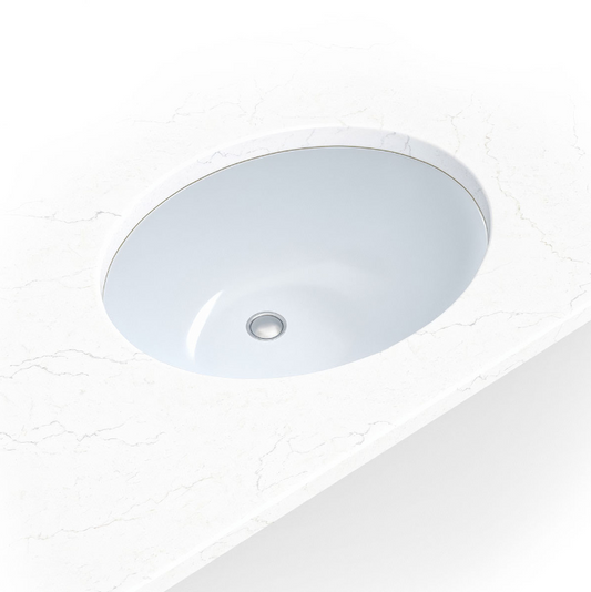 VANITY WHITE OVAL PORCELAIN 1714