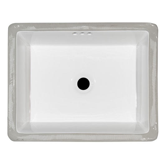 VANITY WHITE RECTANGLE PORCELAIN 2015 FLAT