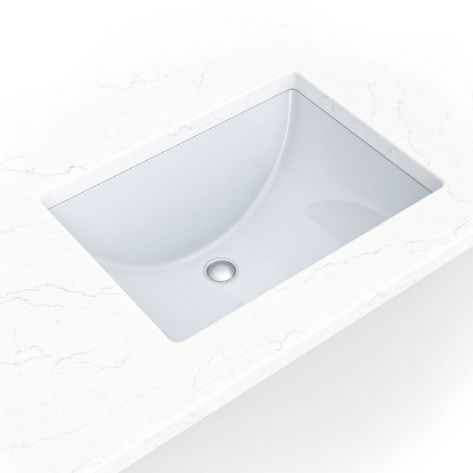 VANITY WHITE RECTANGLE PORCELAIN SINK 18X13
