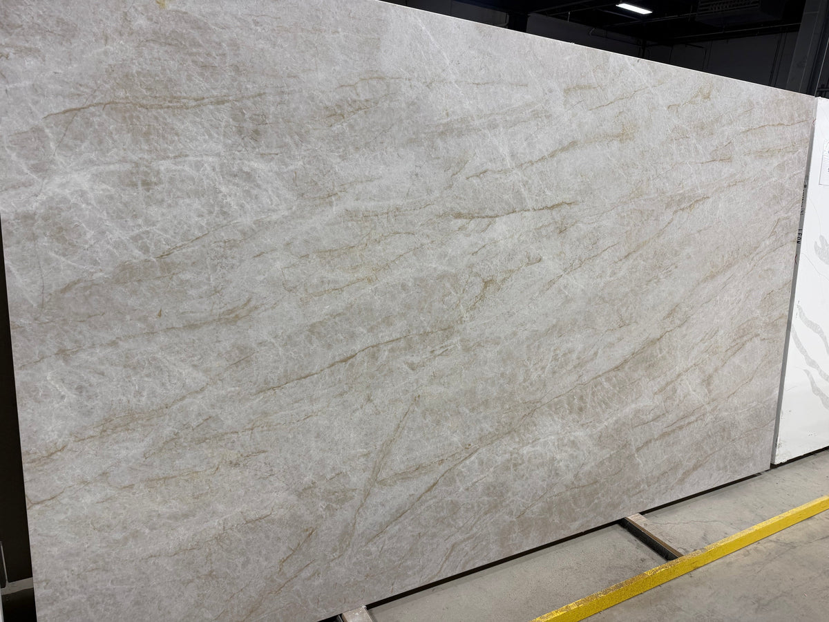 Calacatta Taj Mahal *Brushed* Quartz Countertop slab image