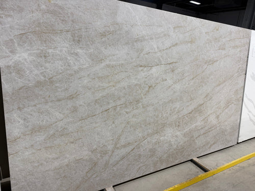 Calacatta Taj Mahal *Brushed* Quartz Countertop slab image