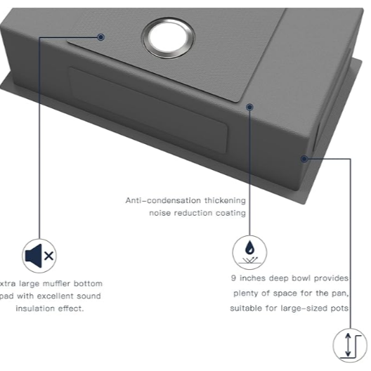 OX-URD30189-US Oxwiser Handmade Stainless Steel Kitchen Sink Kit