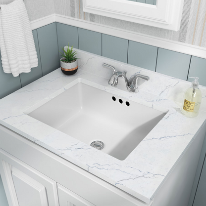 VANITY WHITE RECTANGLE PORCELAIN 2015 FLAT