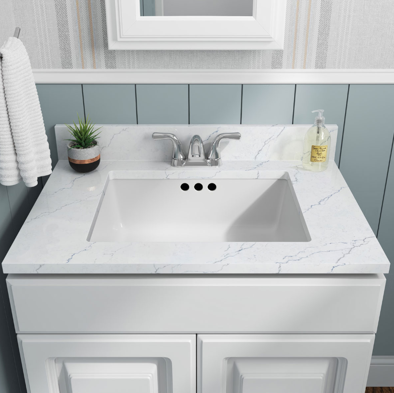 VANITY WHITE RECTANGLE PORCELAIN 2015 FLAT