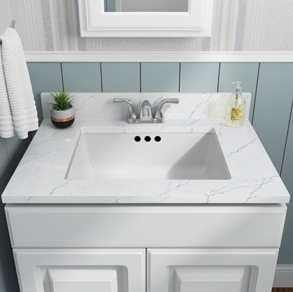 VANITY WHITE RECTANGLE PORCELAIN 2015 FLAT