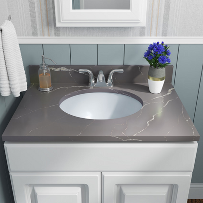 VANITY WHITE OVAL PORCELAIN 1512