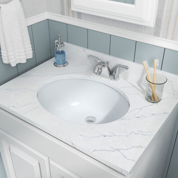 VANITY WHITE OVAL PORCELAIN 1714
