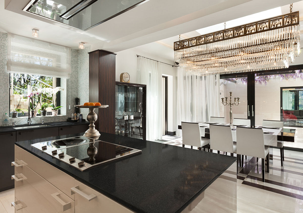 MSI Black Pearl Granite Countertop - Kitchen room scene