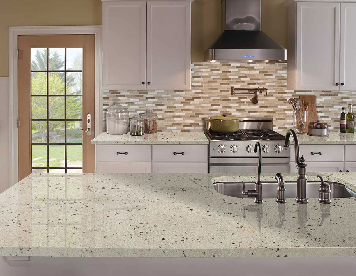 MSI Colonial White Granite Countertop - Kitchen room scene